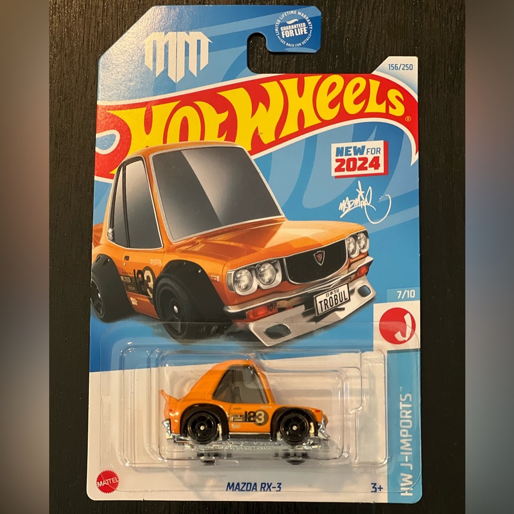 Hot Wheels Mazda RX-3 Tooned Orange #156 Mainline 2024 Case H